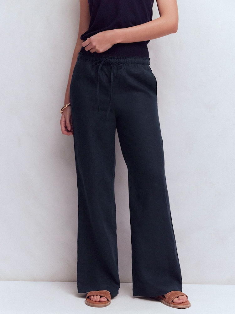 Boden Blue Islington Linen Trousers - Image 2 of 2