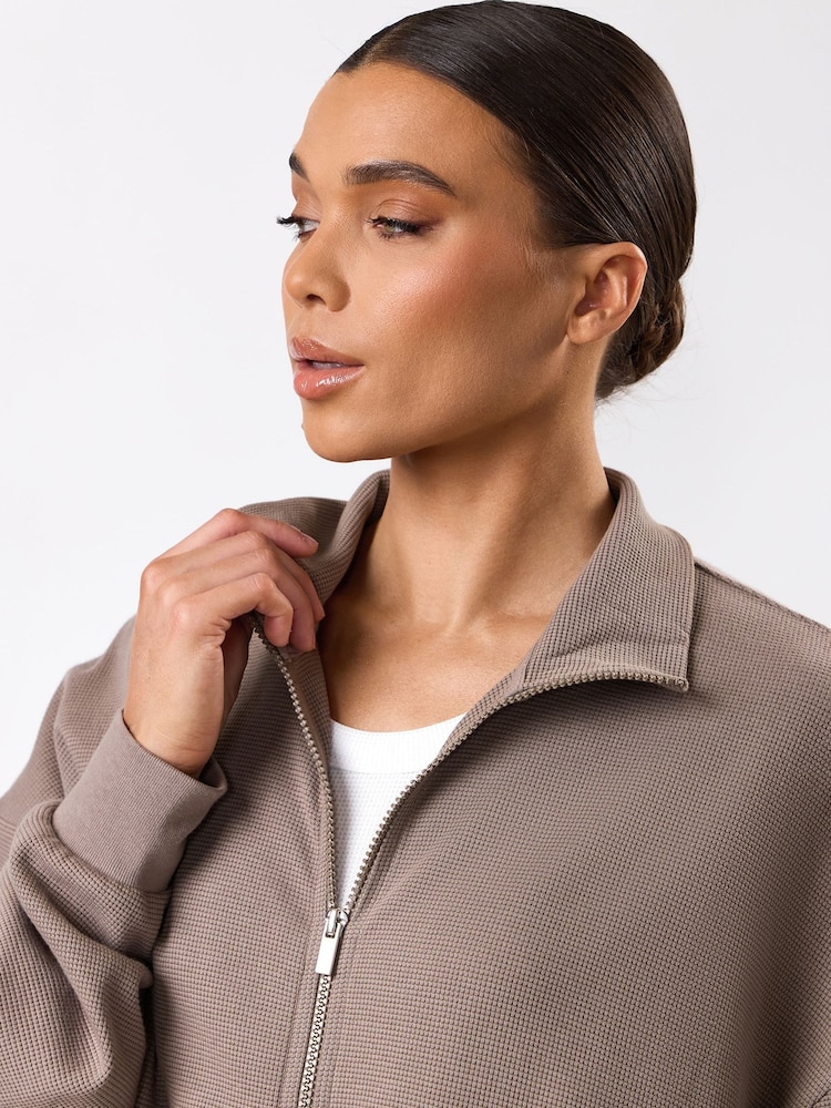 Gym King Waffle Full Zip Funnel Jacket - صورة 4 من 4