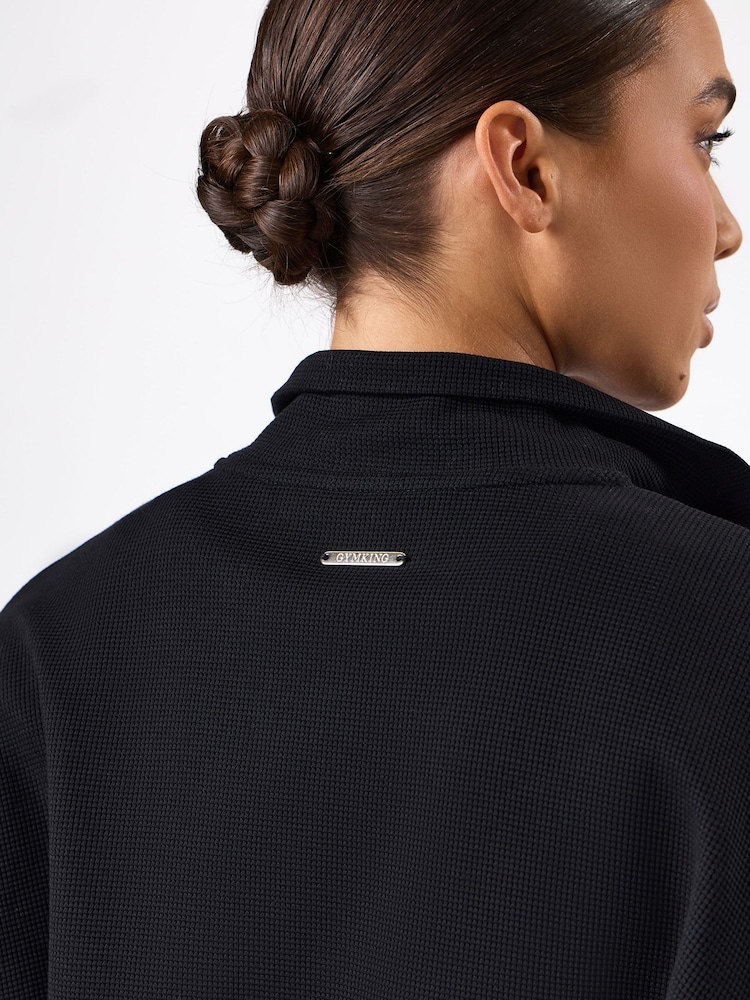 Gym King Black Waffle Full Zip Funnel Jacket - Image 4 of 4