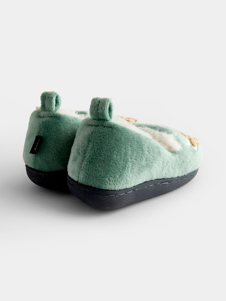 JoJo Maman Bébé Green Highland Cow Slipper Shoe - Image 2 of 4 JoJo Maman Bébé Green Highland Cow Slipper Shoe - Image 2 of 4