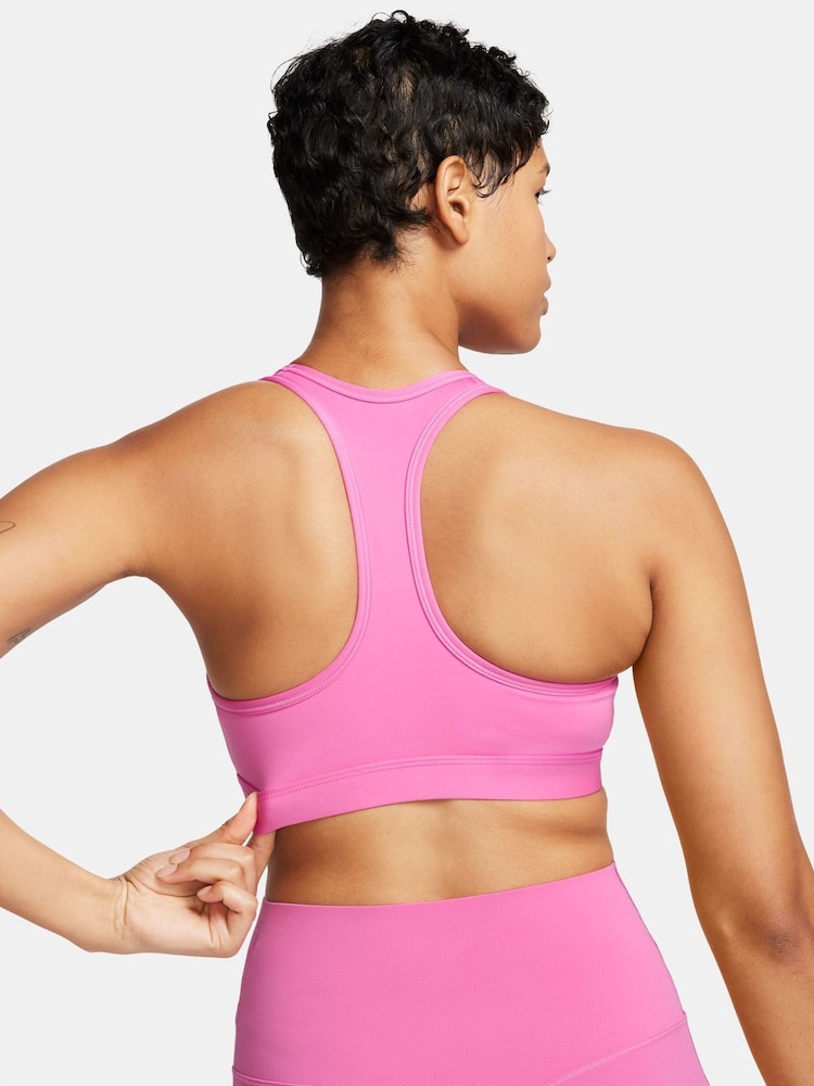 Nike Pink Swoosh Medium Support Padded Sports Bra - Image 2 of 7