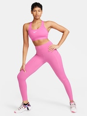 Nike Pink Swoosh Medium Support Padded Sports Bra - Image 6 of 7