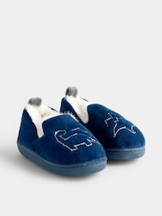 JoJo Maman Bébé Navy Dinosaur Slipper Shoe - Image 1 of 4