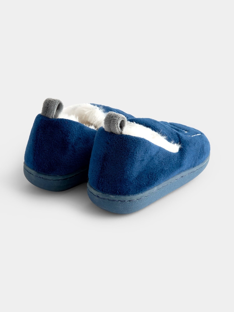JoJo Maman Bébé Navy Dinosaur Slipper Shoe - Image 2 of 4