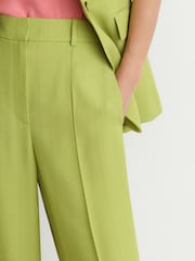 Reiss Green Jodie Textured-Weave Wide-Leg Suit Trousers - Image 4 of 6