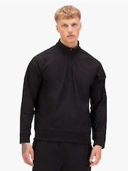 Luke 1977 Black Gran Paradiso Cogne Zip Through Sweatshirt - Image 1 of 7