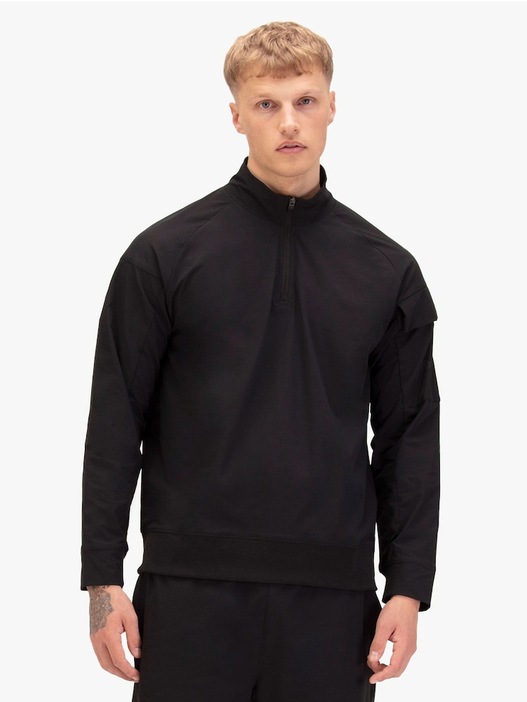 Luke 1977 Black Gran Paradiso Cogne Zip Through Sweatshirt - Image 1 of 7