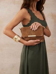 Mint Velvet Lara Suede Woven Cross-Body Bag - תמונה 1 מתוך 6