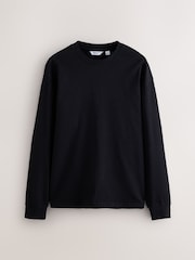 Black Relaxed Fit Heavyweight Long Sleeve T-Shirt - Image 4 of 6