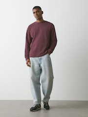 Burgundy Red Relaxed Fit Heavyweight Long Sleeve T-Shirt - Image 2 of 7