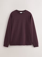 Burgundy Red Relaxed Fit Heavyweight Long Sleeve T-Shirt - Image 5 of 7
