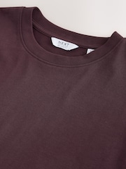 Burgundy Red Relaxed Fit Heavyweight Long Sleeve T-Shirt - Image 6 of 7