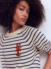 Boden Blue Margot Puff Sleeve T-Shirt - Image 3 of 7