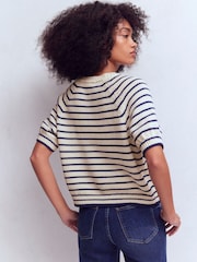 Boden Blue Margot Puff Sleeve T-Shirt - Image 4 of 7