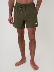 Πράσινο - Threadbare Ριγέ Μαγιό βερμούδα Seersucker - Εικόνα 2 του 6