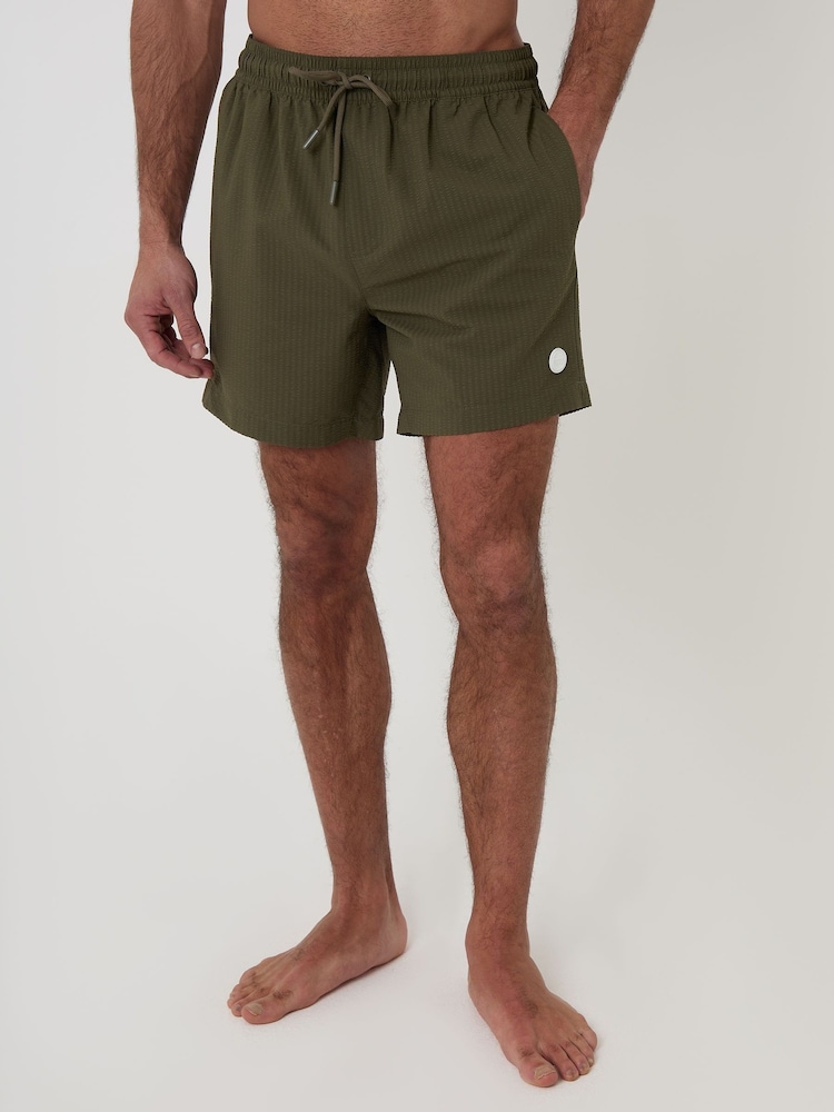 Πράσινο - Threadbare Ριγέ Μαγιό βερμούδα Seersucker - Εικόνα 2 του 6