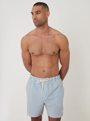 Threadbare Blue Stripe Seersucker Swim Shorts 2 Pack - Image 4 of 5