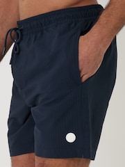 Threadbare Blue Stripe Seersucker Swim Shorts 2 Pack - Image 5 of 5