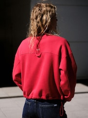 self. Red Half Zip Sweatshirt - Image 4 of 10