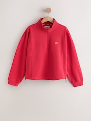 self. Red Half Zip Sweatshirt - Image 7 of 10