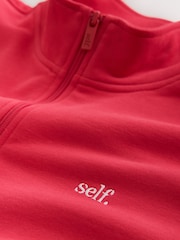 self. Red Half Zip Sweatshirt - Image 9 of 10