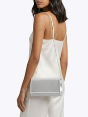 Carvela Silver Gemma Clutch Bag - Image 1 of 5