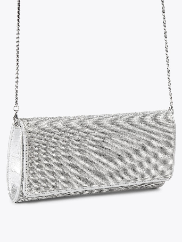 Carvela Silver Gemma Clutch Bag - Image 5 of 5