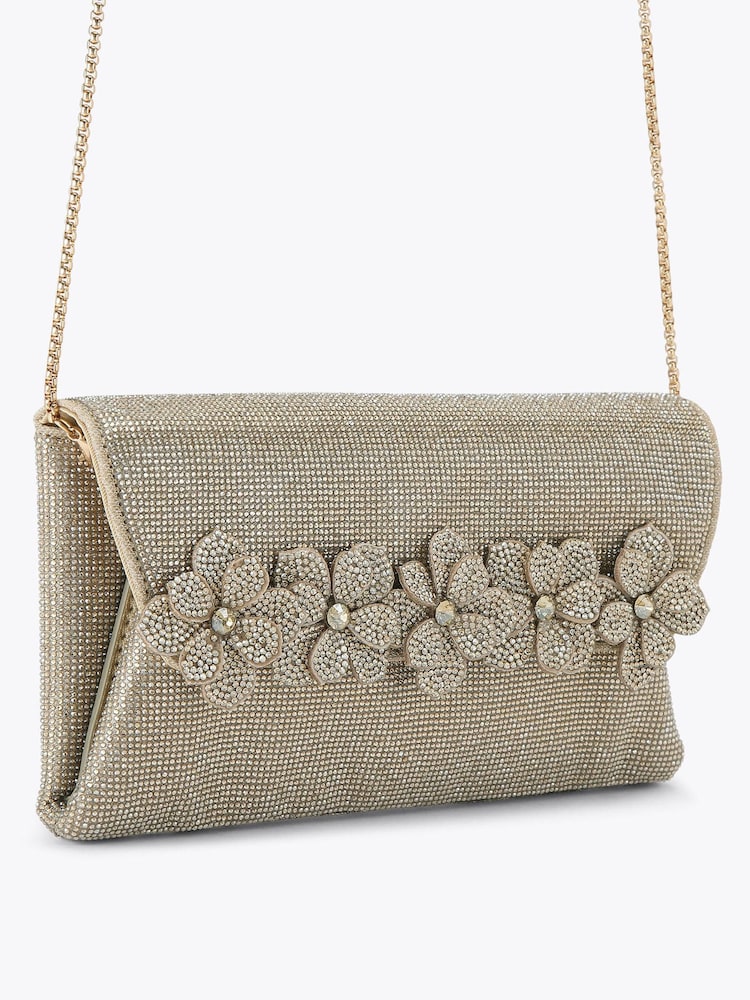 Carvela Gold Petalo Envelope Clutch Bag - Image 2 of 4