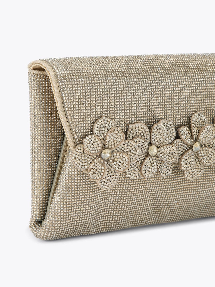 Carvela Gold Petalo Envelope Clutch Bag - Image 4 of 4