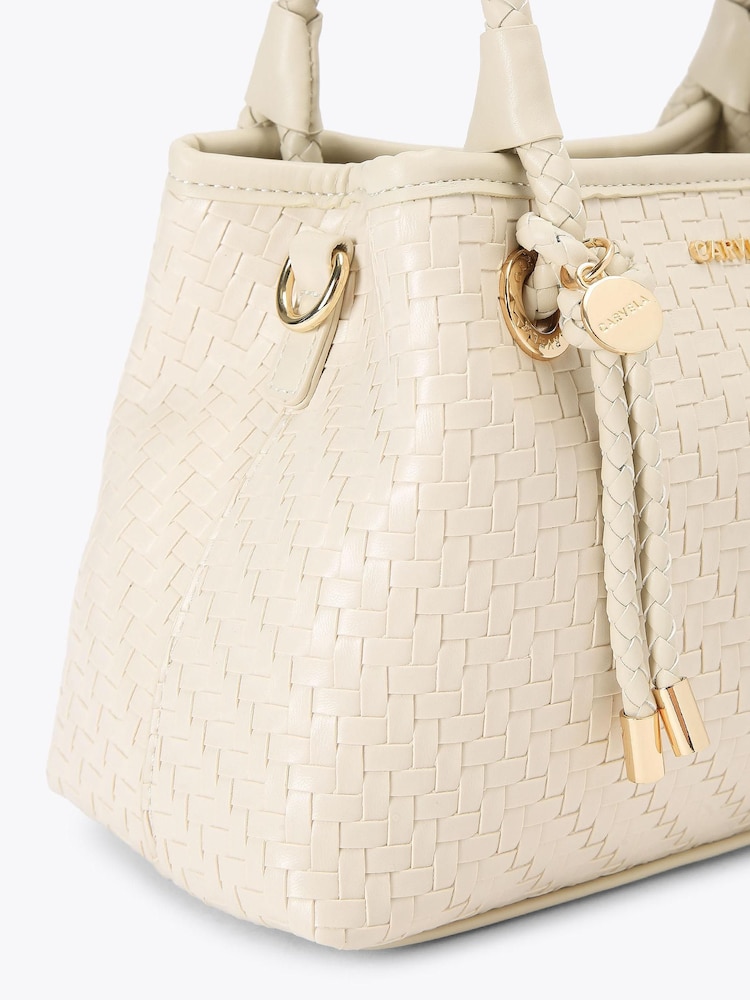 Carvela White Antionia Weave Mini Bag - Image 4 of 4