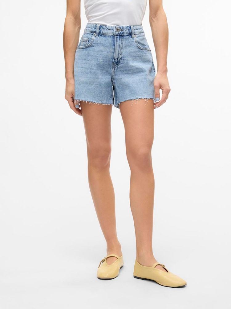 VERO MODA Light Blue Denim Mid Rise Denim Shorts - Image 2 of 6