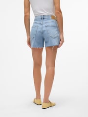 VERO MODA Light Blue Denim Mid Rise Denim Shorts - Image 3 of 6