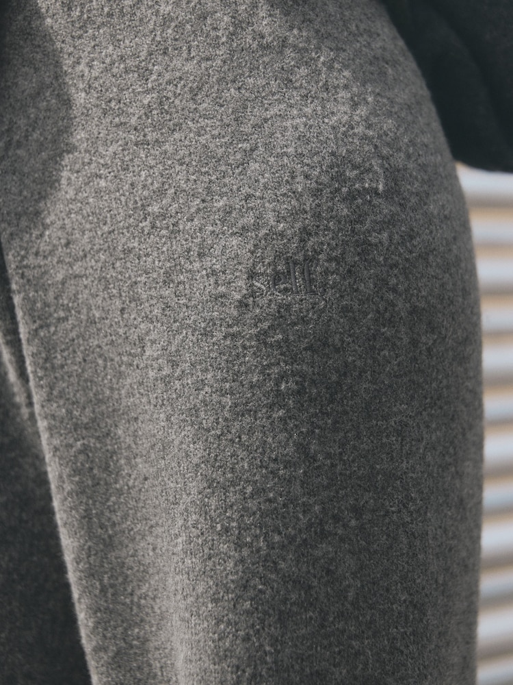 self. Charcoal Grey Knitted Wide Leg Trousers - Image 5 of 5