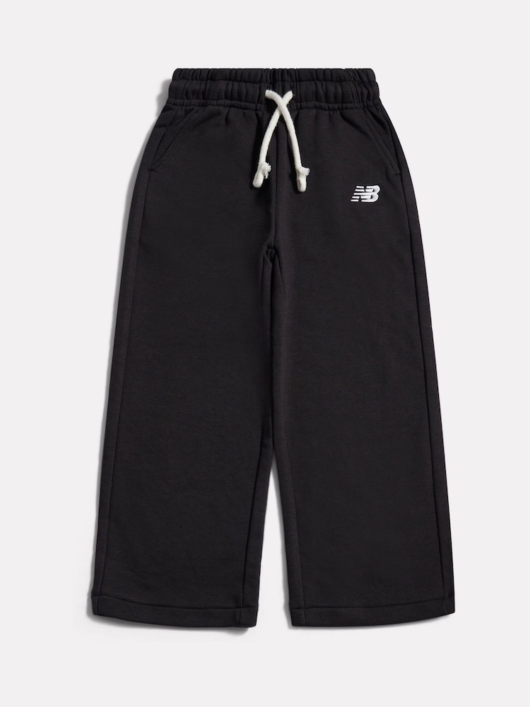 New Balance Black Small Logo Wide Leg Joggers - Image 1 of 3