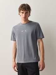 Grey Death Note Relaxed Back Print T-Shirt - Image 2 of 10