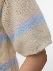 VERO MODA Cream Short Sleeve Open Cardigan - Image 3 of 5