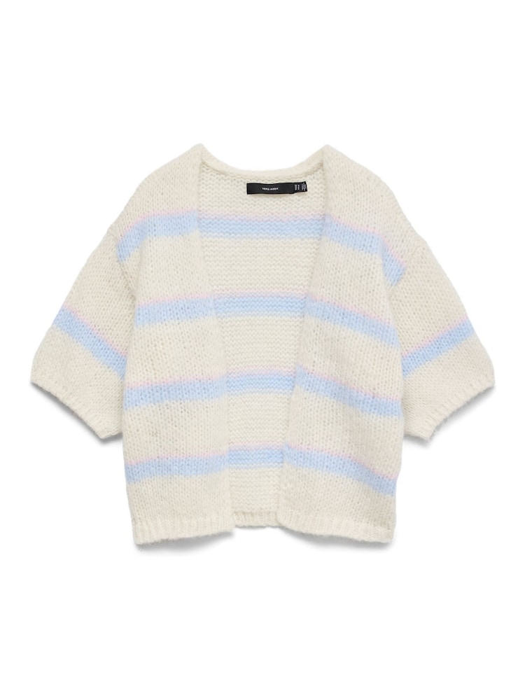 VERO MODA Cream Short Sleeve Open Cardigan - Image 5 of 5