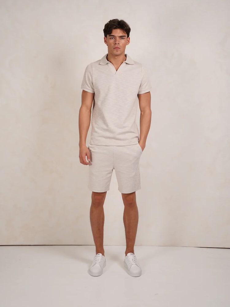 CAPO Cream Jersey Slub Shorts - Image 3 of 3 CAPO Cream Jersey Slub Shorts - Image 3 of 3