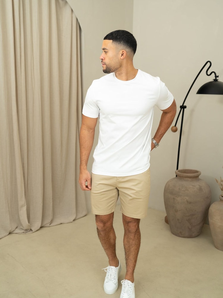 CAPO Natural Chino Side Adjuster Shorts - Image 1 of 3 CAPO Natural Chino Side Adjuster Shorts - Image 1 of 3