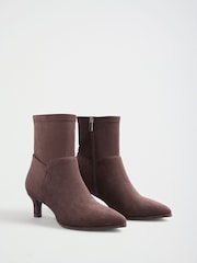 Love & Roses Chocolate Brown Wide Fit Faux Suede Ankle Boots - Image 3 of 6