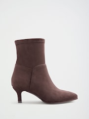 Love & Roses Chocolate Brown Wide Fit Faux Suede Ankle Boots - Image 4 of 6
