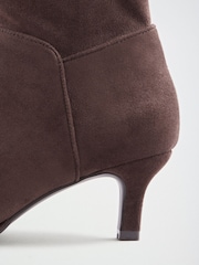 Love & Roses Chocolate Brown Wide Fit Faux Suede Ankle Boots - Image 5 of 6