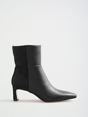 Love & Roses Black Faux Leather Mid Heeled Ankle Boots - Image 4 of 6