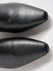 Love & Roses Black Faux Leather Mid Heeled Ankle Boots - Image 6 of 6