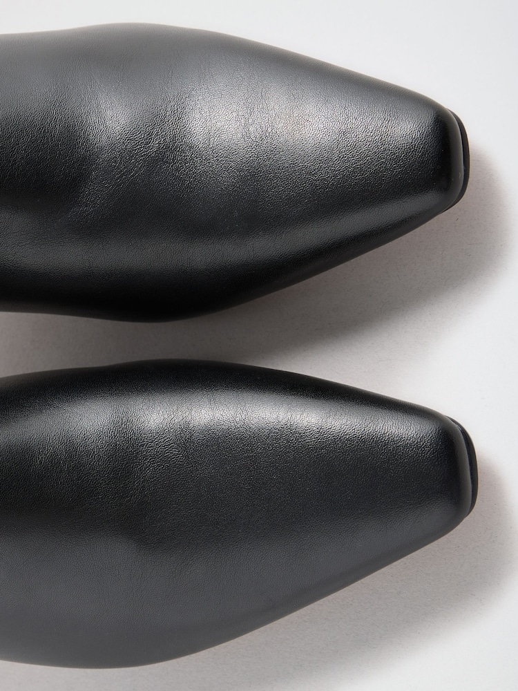 Love & Roses Black Faux Leather Mid Heeled Ankle Boots - Image 6 of 6 Love & Roses Black Faux Leather Mid Heeled Ankle Boots - Image 6 of 6