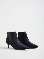 Love & Roses Navy Faux Suede Kitten Ankle Boots - Image 3 of 6