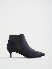 Love & Roses Navy Faux Suede Kitten Ankle Boots - Image 4 of 6