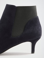 Love & Roses Navy Faux Suede Kitten Ankle Boots - Image 5 of 6