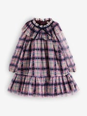 Angel & Rocket Pink Cleo Check Mesh Dress - Image 1 of 5