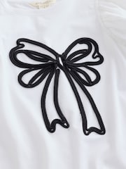 Angel & Rocket White Aofie Bow Embellished T-Shirt - Image 3 of 5